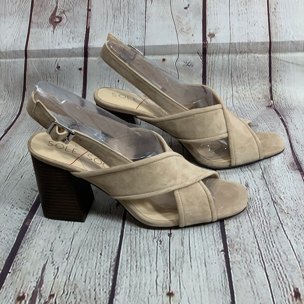 Sole society Joree dusted taupe kid suede sandal